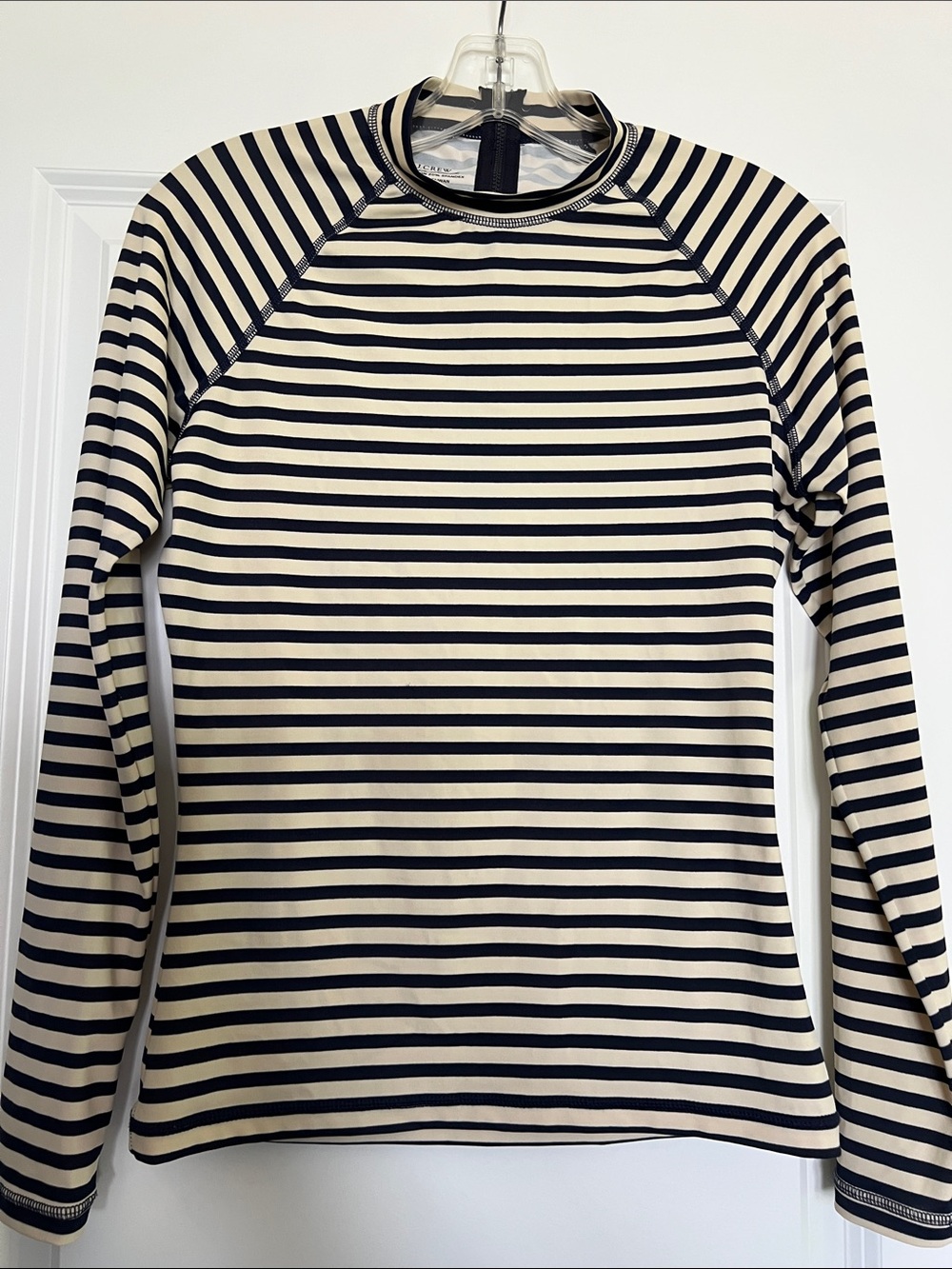 J. Crew Navy and Off-White Striped Rash Guard